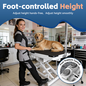 Table de <span class=keywords><strong>toilettage</strong></span> électrique robuste de luxe pour chiens, hauteur réglable, plateau antidérapant, capacité maximale 300 LBS pour grands chiens - Product Image 2