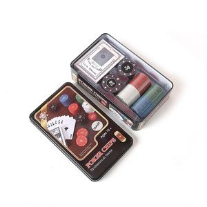 Ensemble de 100 jetons de poker de casino avec boîte en fer, logo personnalisé, jetons de poker PS pour le jeu de Texas Hold'em - Product Image 4