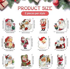 Nouvelle étiquette suspendue <span class=keywords><strong>en</strong></span> bois <span class=keywords><strong>de</strong></span> 12 pièces pour les décorations <span class=keywords><strong>de</strong></span> fête - Product Image 3