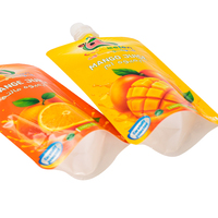 Nouvelles pochettes souples personnalisées en plastique alimentaire réutilisables avec bec verseur pour jus de mangue et d'orange