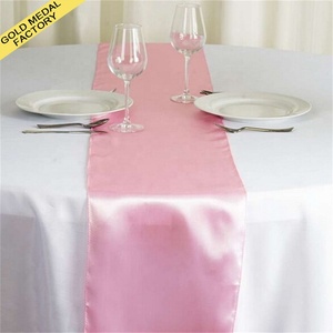 Elegante 12X108 pollici poliestere raso Runner tinta unita per la casa o Hotel decorazioni per la tavola di nozze tessuto Technics - Product Image 2