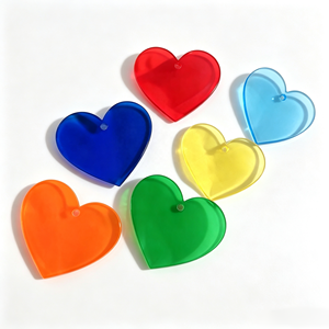 Láminas Acrílicas Transparentes en Forma de Corazón <span class=keywords><strong>con</strong></span> Orificio, Lámina Acrílica de Color Cortada <span class=keywords><strong>con</strong></span> Láser para Manualidades, Llaveros, Adornos para Bodas y Fiestas - Product Image 1