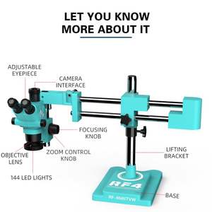 Rf4 RF-6565TVW強力フレキシブルダブルアーム電子ズーム顕微鏡携帯電話修理三眼顕微鏡 - Product Image 2