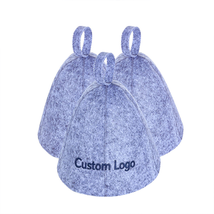 Gorro de Sauna de Fieltro, Elegante y Sencillo, Gris, Absorbente, para Secar el Cabello, para Baño, Sauna y Aguas Termales - Product Image 1