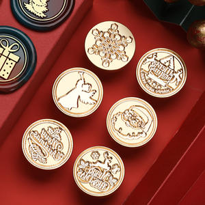 Sceau de cire en métal de style vintage pour Noël, 2,5 cm, motif flocon de neige et renne, pour la décoration artisanale des fêtes - Product Image 5