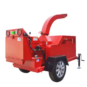 China Strength Manufacturer diesel tree branch crusher mobile wood chip making machine wood chipper with wheels