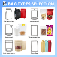 Sacs d'emballage en gros Lebei, imprimés, réutilisables, mats, transparents, à fond plat, pour aliments, noix, fruits, emballage Doypack