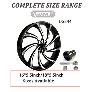 <span class=keywords><strong>Roues</strong></span> de moto VIMAS en aluminium forgé 6061 T6, anodisées noires, 19-32 pouces, pour rénovation/amélioration, compatibles avec Road King Electra - Product Image 2