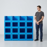 Bacs de rangement empilables en plastique à face ouverte, solutions de stockage pour entrepôt, bacs organisateurs de pièces pour petits articles, quincaillerie, pharmacie