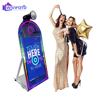 Machine Photobooth Miroir Magique avec Fonction Selfie, Compatibilité Appareil Photo Reflex, Télécommande, Impression en Libre-Service - Prix Usine
