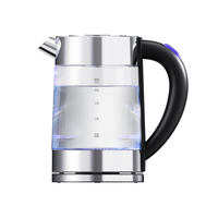 Bouilloire Électrique Sans Fil en Verre Borosilicate de 2,5 L, Style Samovar, Puissante 1800W, pour Usage Domestique, Prise en Charge du Logo Personnalisé