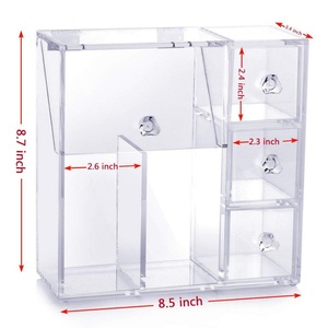 China Yageli Factory Wholesale Transparent Acrylic <b>Makeup</b> Brush Holder <b>Box</b> Display Rack with Custom Logo for Home/Office Use - Product Image 1