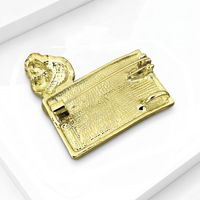 Broche calculatrice avec touches émaillées et empilement de pièces de monnaie dorées pour vestes et revers, 35x36mm, Blanc Noir