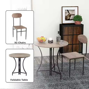 Mesa de comedor redonda plegable, adecuada para el hogar y apartamentos pequeños, mesa redonda informal minimalista moderna, mesa de reuniones y - Product Image 3