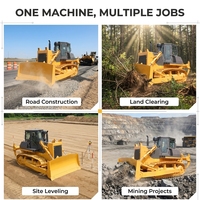 Bulldozer sur chenilles à châssis rigide, cabine climatisée confort standard, avec pelle frontale, pour la remise en état des terres agricoles