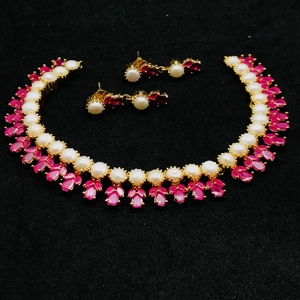 Conjunto de Collar y Aretes de Perlas Tradicionales Chapados en Latón para Mujer, Estilo Étnico para Bodas y Fiestas, Producto al por Mayor - Product Image 3