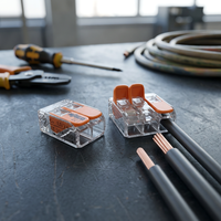 Connecteurs de câblage électrique sur rail DIN Wago 221-412/413/415 d'origine allemande, bornes à levier pour fils conducteurs, usage industriel, 50 unités