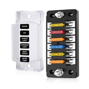 Bloque de Fusibles de 6 Vías con Bus Negativo de 12V, Tipo ATC/ATO Estándar, Caja de Fusibles Automotriz de Plástico Impermeable para Montaje en Panel - Product Image 1
