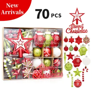 New Design Red Green Personalised Luxury Mixed Hanging Plastic Christmas Ball Ornaments For Tree Decorations