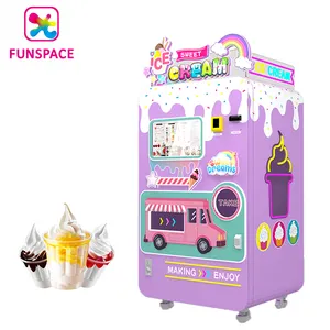 Funspace Purple Fully Automatic Custom Payment Method Coin Operated Soft Ice Cream Vending Machine