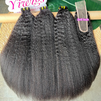 3 + 1 paquete de cabello sin procesar virgen vietnamita cabello humano rizado recto paquetes con 2x6 Hd Cierre de encaje Frontal