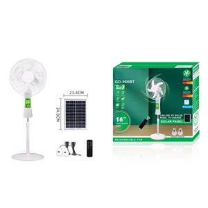 Gran oferta, ventilador Solar de 16 pulgadas, Control remoto, altura ajustable, energía eficiente, viento fuerte, luz nocturna, ventilador de alta potencia de exportación - Product Image 1