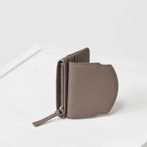 Cerniera di alta qualità portafoglio portachiavi in vera pelle con cerniera e cerniera con cinturino da polso corto per borsa vera chiave