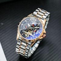 Montre mécanique automatique squelette pour homme, de luxe, tendance, lumineuse, avec bracelet en acier inoxydable, haute qualité