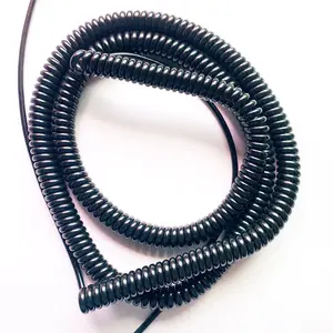 2 core cable 28 awg PU Coiled Spiral Power Cable With Customized Cable Specifics