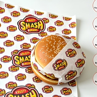 Papier d'emballage alimentaire jetable 50 g/m² avec logo personnalisé, résistant à la graisse, doublé de feuille d'aluminium, pour hamburgers et sandwichs