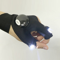 Guantes de Pesca de Medio Dedo con Linterna LED, Impermeables, para Senderismo, Campamento, Pesca, Rescate, Supervivencia, Iluminación, Reparación de Automóviles