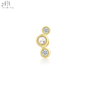 Joyería Fina de Alta Calidad al por Mayor, Pendiente Individual de Oro Sólido de 14K con Diamante Natural de Corte Rosa, Joyería para Mujer para Uso Diario - Product Image 2