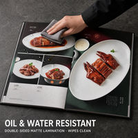 Desain dan Pencetakan Menu Kustom Buku Menu Hardcover Mewah untuk Restoran Cina Kanton Hotel Klub Makanan Mewah OEM ODM
