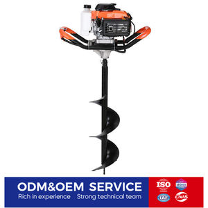 Tarière thermique <span class=keywords><strong>pour</strong></span> trous de poteaux, <span class=keywords><strong>pour</strong></span> jardin et travaux de construction, avec foret hélicoïdal robuste et moteur 4 temps - Product Image 1