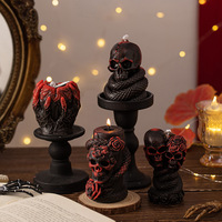 Lilin Tengkorak Halloween Beraroma, Lilin Pilar Buatan Tangan, Hiasan Kepala Tengkorak, Dekorasi Meja, Horor Seram, Pesta Rumah, Hadiah Gotik