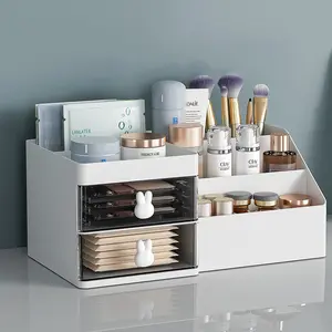 Scelta divertente multifunzione bellezza cosmetica per la casa make up organizer da scrivania organizer casa tenere prodotti in plastica scatola di immagazzinaggio Desktop