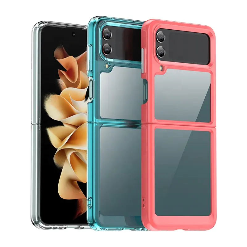 Shockproof clear sublimation blanks hard acrylic tpu 2 in 1 cell phone case for Samsung galaxy z flip 4