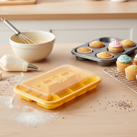 Boîte d'emballage jetable pour pâtisserie, dessert, confiserie, boîte d'emballage pour la cuisson, boîte en plastique à huit compartiments pour gâteau au jaune d'œuf