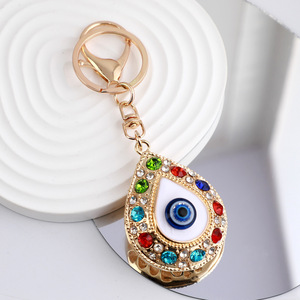 Porte-clés en alliage de zinc de style rétro créatif, œil de démon en forme de goutte d'eau, pendentif œil bleu, accessoires en gros - Product Image 2