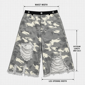 RAMAX Men <b>Camouflage</b> Bermuda <b>Shorts</b> Ripped Elastic Waist Street Style Custom Logo Packaging - Product Image 5