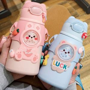 Children'S Cartoon 316 Insulated Stainless Vacuum <b>Flask</b> With Straw Cartoon Thermal Water <b>Bottle</b> Thermocup Drinkware - Product Image 6