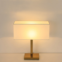 Lampe de table LED moderne personnalisée en fer noir, économie d'énergie, alimentation CA, garantie de 2 ans, lumière chaude 3000K, intensité variable, hôtel