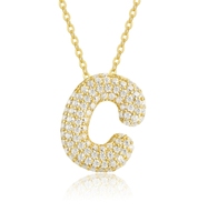 Collier pour femmes Jeutelis avec pendentif en zircon, chaîne en acier inoxydable 18 carats et lettres anglaises pour cadeau, fabriqué en laiton