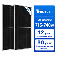 Panneaux solaires Trina Solar Tier 1 720W 730W 740W Vertex N I-TOPCon Mono Bifacial Dual Glass TSM-NEG21C.20 Modules PV