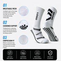 Nouvel arrivage de chaussette de football antidérapante chaussette de football en coton respirant pour hommes chaussette de football personnalisée à prise antidérapante