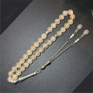 Cuarzo Rutilado Dorado Natural, Piedra Preciosa <span class=keywords><strong>de</strong></span> <span class=keywords><strong>Cristal</strong></span> 100% Natural, <span class=keywords><strong>Rosario</strong></span> Islámico <span class=keywords><strong>de</strong></span> 33 Cuentas, Misbaha, Masbaha, Tasbeeh, Sibha - Product Image 6