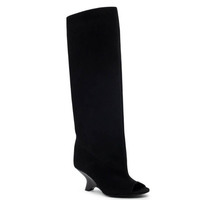 Nouvelles bottes hautes à talon compensé et bout ouvert pour femmes, chaussures de mode personnalisables avec logo du fabricant