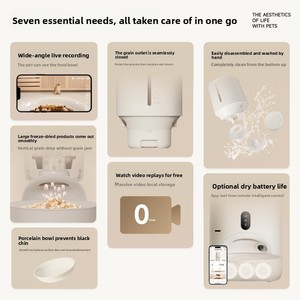 Comedero Automático de Porcelana Meoof Miao <span class=keywords><strong>Dandan</strong></span> para Perros y Gatos con Dispensador de Porciones Temporizadas, Cámara y Funciones Interactivas - Product Image 2