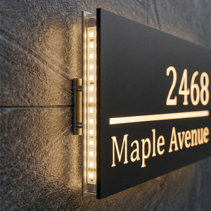 Insegna Personalizzata in Acciaio Inox <span class=keywords><strong>con</strong></span> Retroilluminazione LED, Controllo Touch, Impermeabile IP65, Alimentazione AC per Dormitori e Residenze - Product Image 3