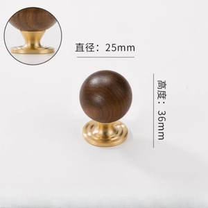 Wooden Round Cabinet Knob 30mm Diameter 41mm Height Traditional Style for Storage and Closet Doors - Product Image 2